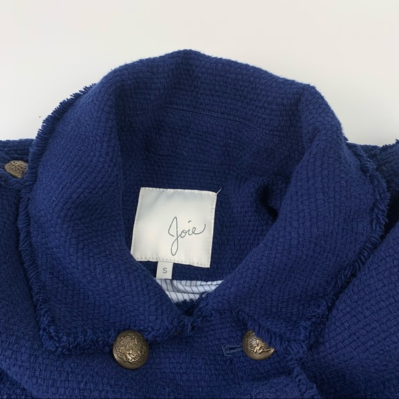 Joie Tweed Jacket Gold Tone Buttons Military Small - Picture 9 of 14